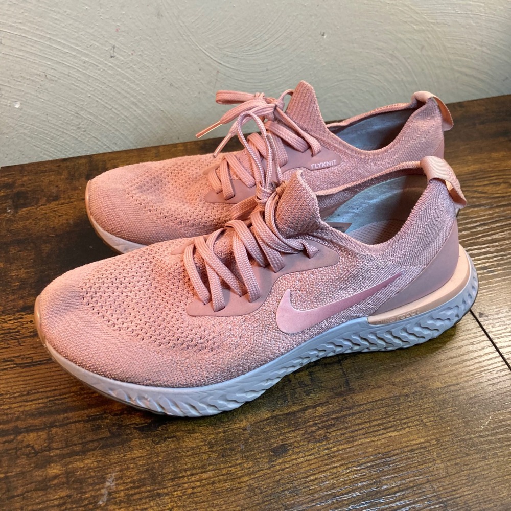 Nike Epic React Flyknit Womens 7.5 Rust Pink Running‎ Shoes AQ0070-602